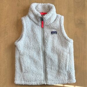 Girls Patagonia Fleece Vest with Neon Pink Accents